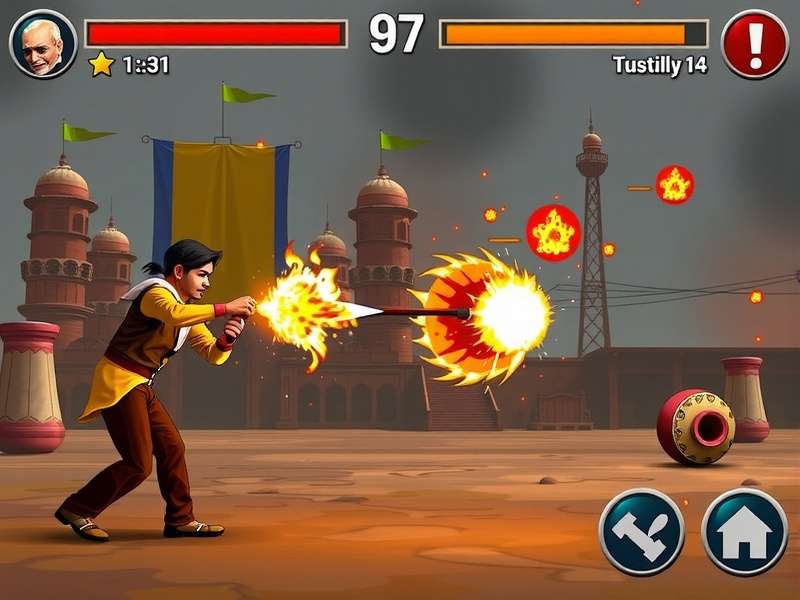 Bihar Bombers gameplay screenshot showing action sequence